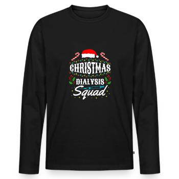 Cadeau de chemise de l’escouade de dialyse de Noël - T-shirt manches longues Premium bio Homme - noir - Devant - Nico (187cm)