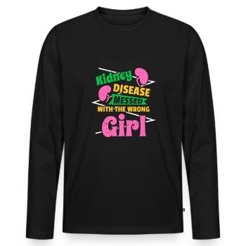 Cadeau de chemise d’escouade de dialyse - T-shirt manches longues Premium bio Homme - noir - Devant - Nico (187cm)