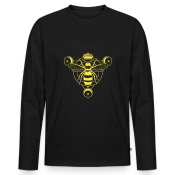 Chemise d’apiculteur d’abeille cadeau - T-shirt manches longues Premium bio Homme - noir - Devant - Nico (187cm)