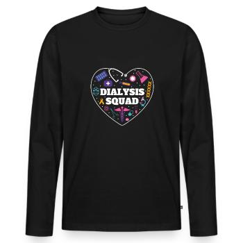 Cadeau de chemise d’escouade de dialyse - T-shirt manches longues Premium bio Homme - noir - Devant - Nico (187cm)