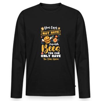 Chemise d’apiculteur Abeilles cadeaux - T-shirt manches longues Premium bio Homme - noir - Devant - Nico (187cm)