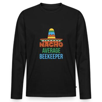 Nacho Average Beekeeper Shirt - Männer Premium Bio Langarmshirt - Schwarz - Vorne - Nico (187cm)