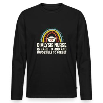 L’infirmière en dialyse est difficile à trouver ... - T-shirt manches longues Premium bio Homme - noir - Devant - Nico (187cm)