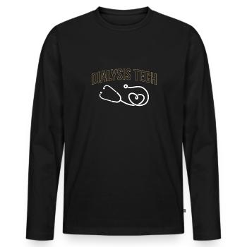 Dialysis Nurse Shirt - Men's Premium Organic Long Sleeve Shirt - black - Front - Nico (187cm)