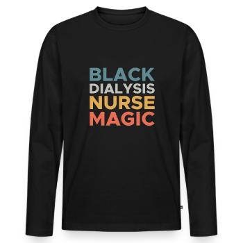 Black Dialysis Nurse Magic - Men's Premium Organic Long Sleeve Shirt - black - Front - Nico (187cm)