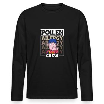 Pollen Allergy Crew Shirt Gift - Men's Premium Organic Long Sleeve Shirt - black - Front - Nico (187cm)