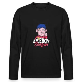 Cadeau de chemise de saison des allergies - T-shirt manches longues Premium bio Homme - noir - Devant - Nico (187cm)