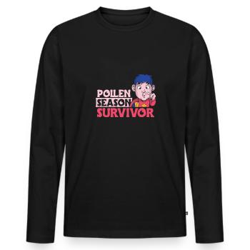 Pollen Season Survivor Shirt Gift - Men's Premium Organic Long Sleeve Shirt - black - Front - Nico (187cm)