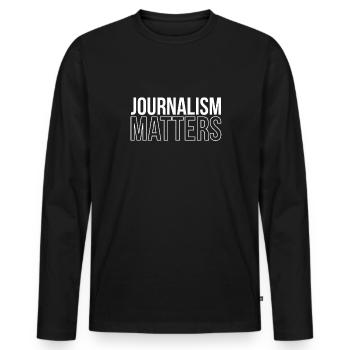 Journalism Matters Shirt Gift Journalist - Men's Premium Organic Long Sleeve Shirt - black - Front - Nico (187cm)