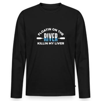 Cadeau de chemise Floatin On The River - T-shirt manches longues Premium bio Homme - noir - Devant - Nico (187cm)