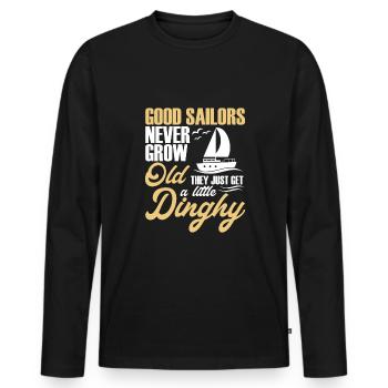 Good Sailors Never Grow Old They... - Männer Premium Bio Langarmshirt - Schwarz - Vorne - Nico (187cm)