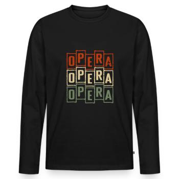 Vintage Retro Opera Oper Sänger - Männer Premium Bio Langarmshirt - Schwarz - Vorne - Nico (187cm)