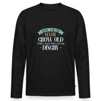 Good Sailors Never Grow Old They... - Männer Premium Bio Langarmshirt - Schwarz - Vorne - Nico (187cm)