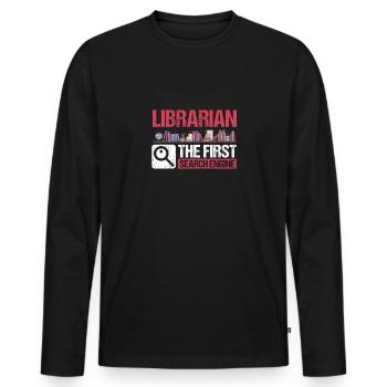 Librarian The First Search Engine Shirt - Männer Premium Bio Langarmshirt - Schwarz - Vorne - Nico (187cm)