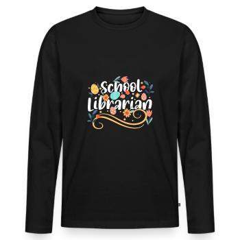 School Librarian Geschenk Schule - Männer Premium Bio Langarmshirt - Schwarz - Vorne - Nico (187cm)