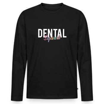 Dental Squad Shirt Geschenk Zahnarzt - Männer Premium Bio Langarmshirt - Schwarz - Vorne - Nico (187cm)