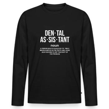 Dental Dentist Definition Shirt Gift - Men's Premium Organic Long Sleeve Shirt - black - Front - Nico (187cm)