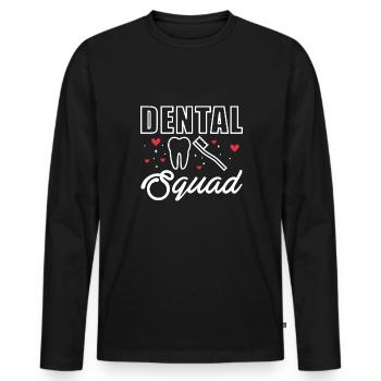 Dental Squad Shirt Geschenk Zahnarzt - Männer Premium Bio Langarmshirt - Schwarz - Vorne - Nico (187cm)