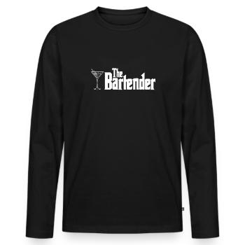 La chemise barman cadeau barman - T-shirt manches longues Premium bio Homme - noir - Devant - Nico (187cm)