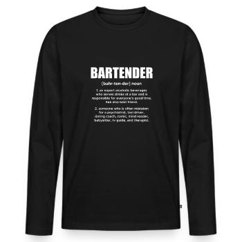 Barman Barman Définition Chemise Cadeau - T-shirt manches longues Premium bio Homme - noir - Devant - Nico (187cm)