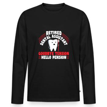 Rentner Pension Pensionist Zahnarzt - Männer Premium Bio Langarmshirt - Schwarz - Vorne - Nico (187cm)