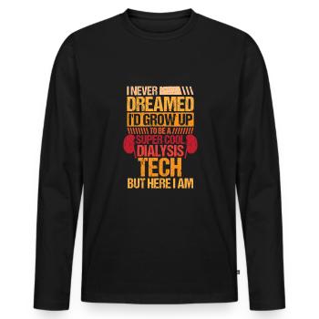 Dialysis Shirt Gift Nurse - Men's Premium Organic Long Sleeve Shirt - black - Front - Nico (187cm)