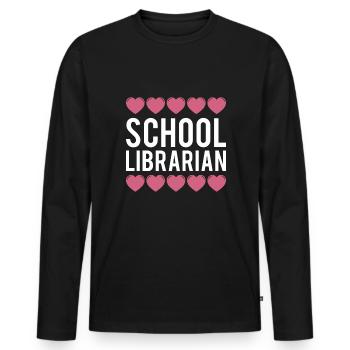 School Librarian Geschenk Schule - Männer Premium Bio Langarmshirt - Schwarz - Vorne - Nico (187cm)