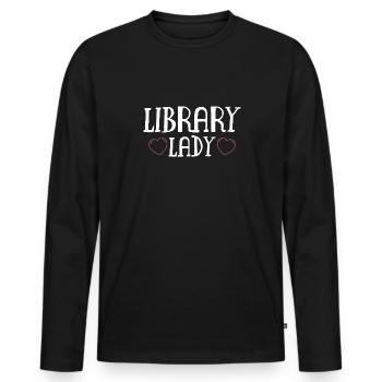 Library Lady Shirt Geschenk - Männer Premium Bio Langarmshirt - Schwarz - Vorne - Nico (187cm)
