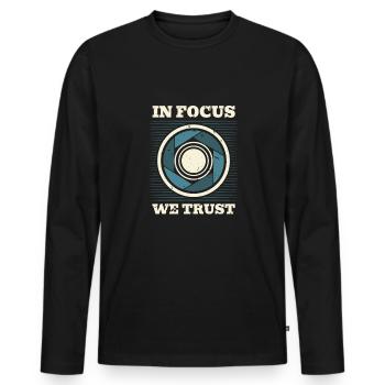 En point de mire Nous faisons confiance à Shirt Camera Photographer - T-shirt manches longues Premium bio Homme - noir - Devant - Nico (187cm)