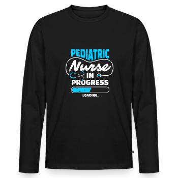 Kinderkrankenschwester Pediatric Nurse Loading - Men's Premium Organic Long Sleeve Shirt - black - Front - Nico (187cm)