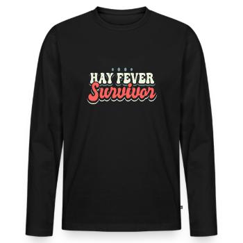 Hay Fever Survivor Shirt Gift - Men's Premium Organic Long Sleeve Shirt - black - Front - Nico (187cm)