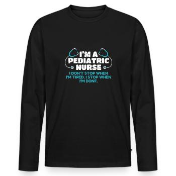 In A Pediatric Nurse Pediatric Nurse Shirt - Men's Premium Organic Long Sleeve Shirt - black - Front - Nico (187cm)