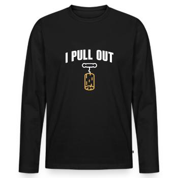Je sors la chemise barman chemise - T-shirt manches longues Premium bio Homme - noir - Devant - Nico (187cm)