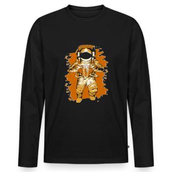 Astronaut Barkeeper Bartender Shirt - Men's Premium Organic Long Sleeve Shirt - black - Front - Nico (187cm)