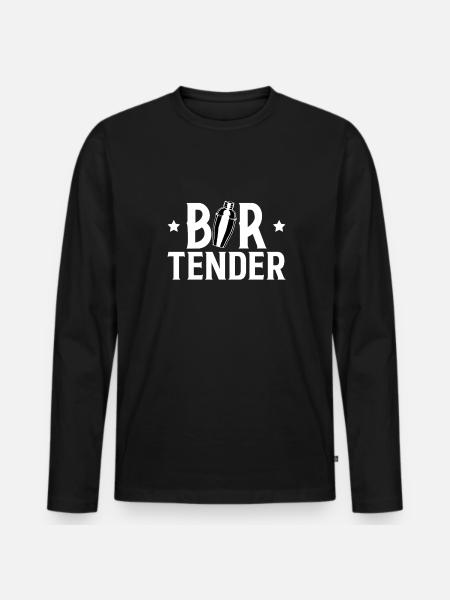 Bartender Shirt Gift - Men's Premium Organic Long Sleeve Shirt - black