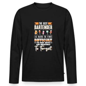 Le meilleur barman cadeau de chemise de barman - T-shirt manches longues Premium bio Homme - noir - Devant - Nico (187cm)