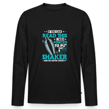 Si vous pouvez lire ceci, j’ai été forcé de déposer - T-shirt manches longues Premium bio Homme - noir - Devant - Nico (187cm)