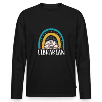 Librarian Shirt Geschenk - Männer Premium Bio Langarmshirt - Schwarz - Vorne - Nico (187cm)