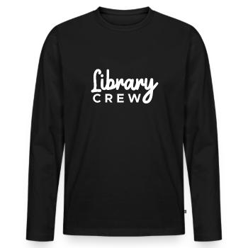 Library Crew Shirt Gift Library - Men's Premium Organic Long Sleeve Shirt - black - Front - Nico (187cm)
