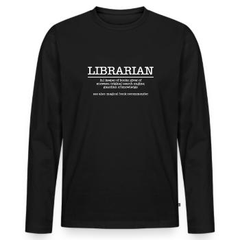 Librarian Definition Bibliothek Shirt - Männer Premium Bio Langarmshirt - Schwarz - Vorne - Nico (187cm)