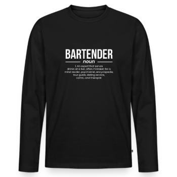 Bartender Definition Shirt Gift - Men's Premium Organic Long Sleeve Shirt - black - Front - Nico (187cm)