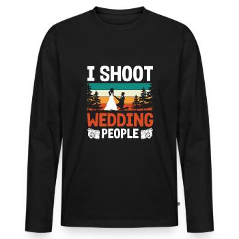 I Shoot Wedding People Shirt Gift - Men's Premium Organic Long Sleeve Shirt - black - Front - Nico (187cm)