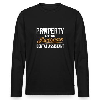 Property Of An Awesome Dental Assistant - Men's Premium Organic Long Sleeve Shirt - black - Front - Nico (187cm)