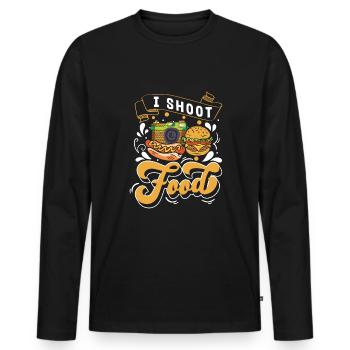 I Shoot Food Shirt Essen Fotograf - Männer Premium Bio Langarmshirt - Schwarz - Vorne - Nico (187cm)