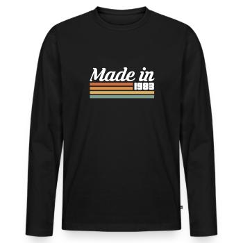 Fabriqué en 1983 40th Birthday Shirt Gift - T-shirt manches longues Premium bio Homme - noir - Devant - Nico (187cm)