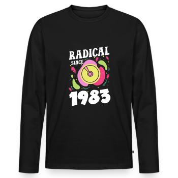 Radical Since 1983 Shirt Gift - Men's Premium Organic Long Sleeve Shirt - black - Front - Nico (187cm)