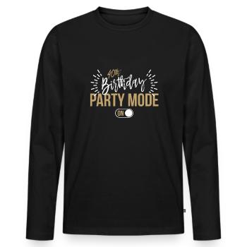 40th Birthday Party Mode On Shirt 1983 - Männer Premium Bio Langarmshirt - Schwarz - Vorne - Nico (187cm)
