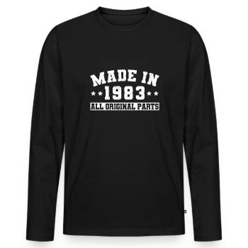 Fabriqué en 1983 40th Birthday Shirt Gift - T-shirt manches longues Premium bio Homme - noir - Devant - Nico (187cm)