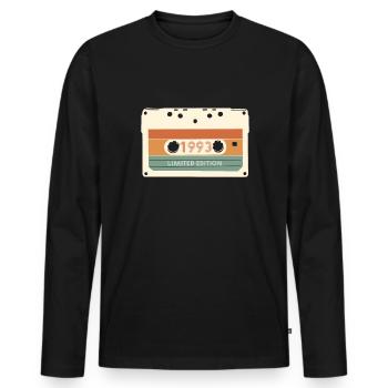 Cassette 1993 30th Birthday Shirt Gift - T-shirt manches longues Premium bio Homme - noir - Devant - Nico (187cm)