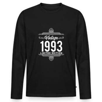 Vintage 1993 30th Birthday Shirt Cadeau - T-shirt manches longues Premium bio Homme - noir - Devant - Nico (187cm)
